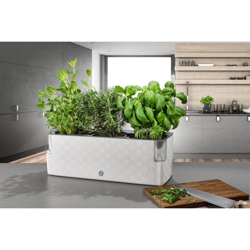 Cobble Trio samozavlažovací kvetináč antracitová 1