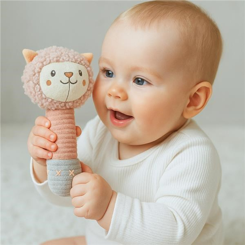 Detská pískacia plyšová hračka s hryzátkom New Baby Lama 2