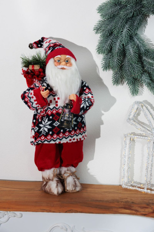 Dekorácia MagicHome Vianoce, Santa, so svetrom, 45 cm 2