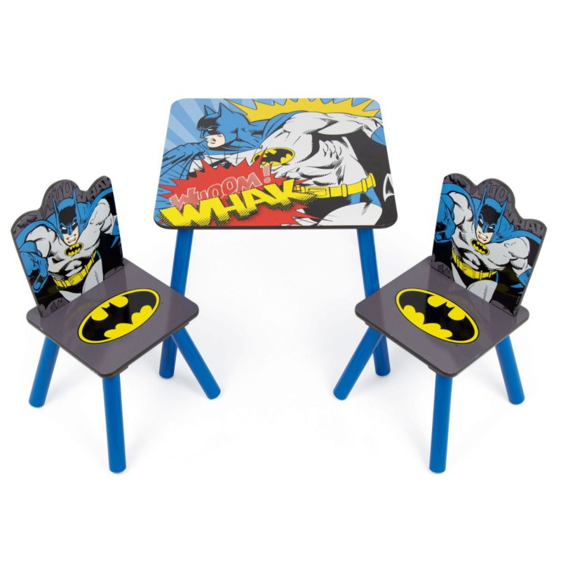 Detský drevený stolík + 2 stoličky Batman, BT16703