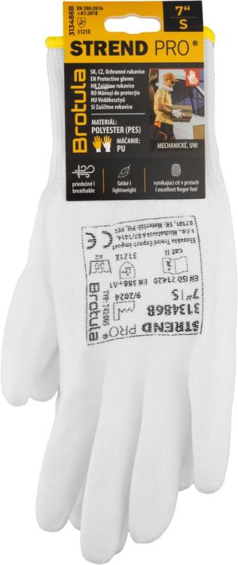 Rukavice ST BROTULA White 07/S záhradné, biele, s blistrom 1