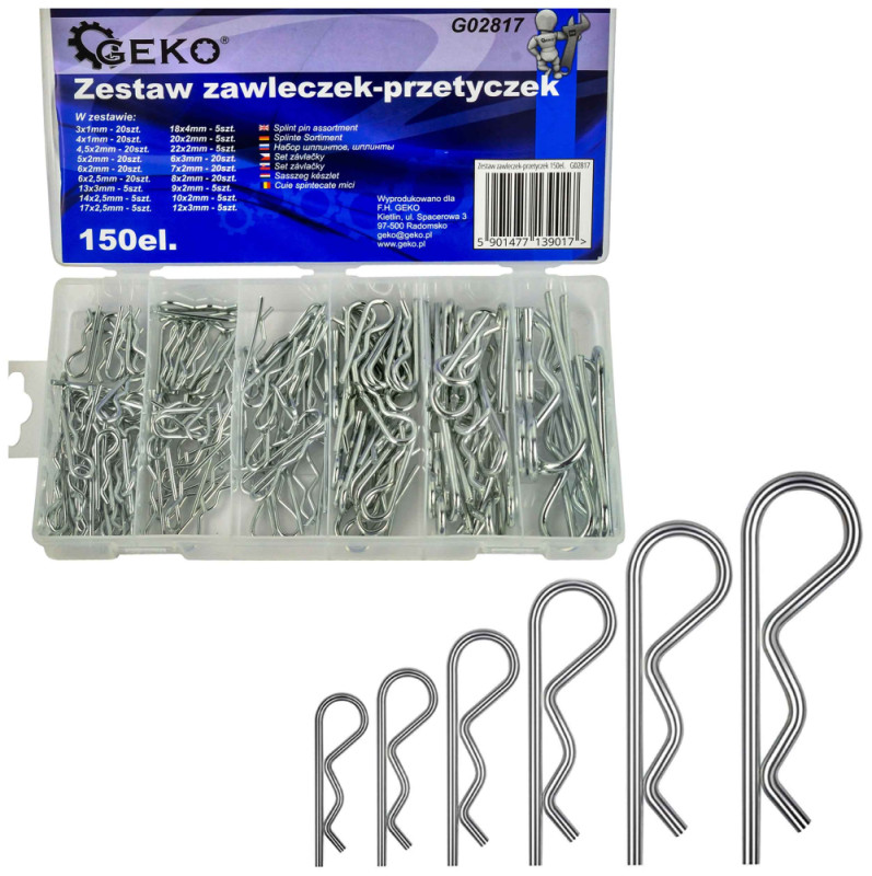 Sada pérových závlačiek, 150-dielna, GEKO 1