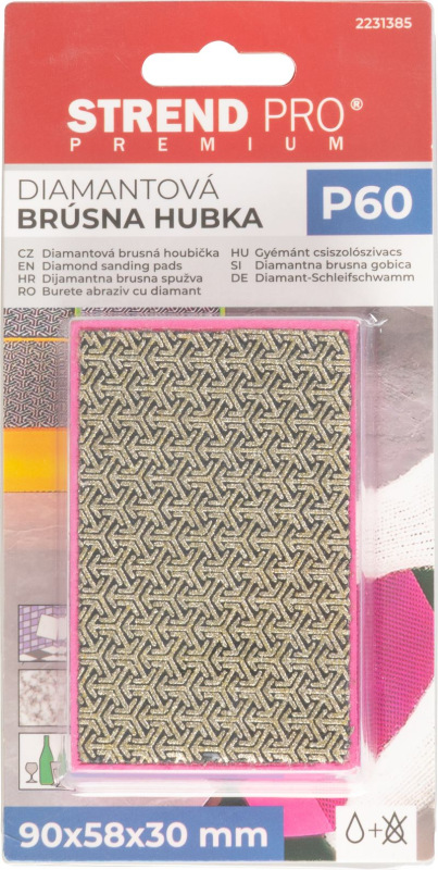 Hubka Strend Pro Premium, 90x58x30 mm, P60, brúsna, diamantová, pre obkladačov 2