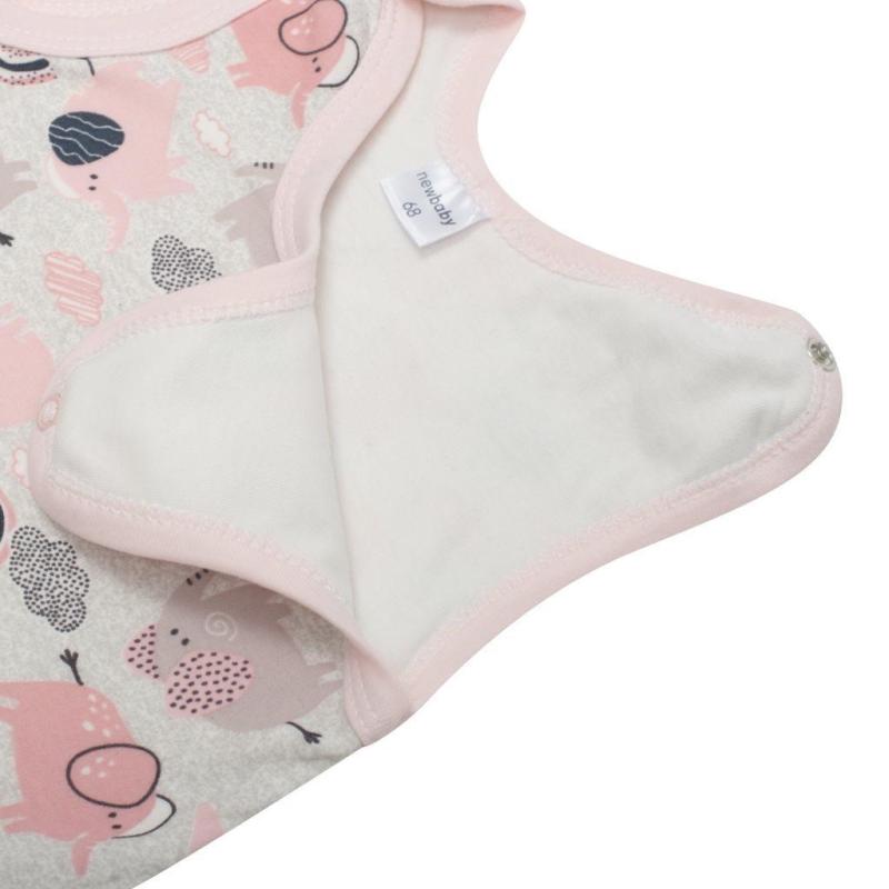 Dojčenské bavlnené dupačky New Baby Šťastné Sloníky ružová 56 (0-3m)