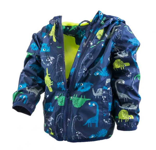 Chlapčenská jarná / podzimná bunda s potlačou a kapucou, Pidilidi, PD1092, modrá