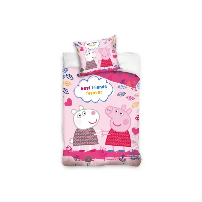 CARBOTEX Obojstranné bavlnené obliečky PEPPA PIG, 140/200+70/90, PP191050