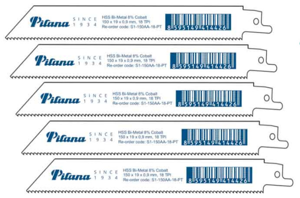 Mečový pílový list na kov 150x19x1,3 mm,18 zubov, BiMetal Co-8%, PILANA
