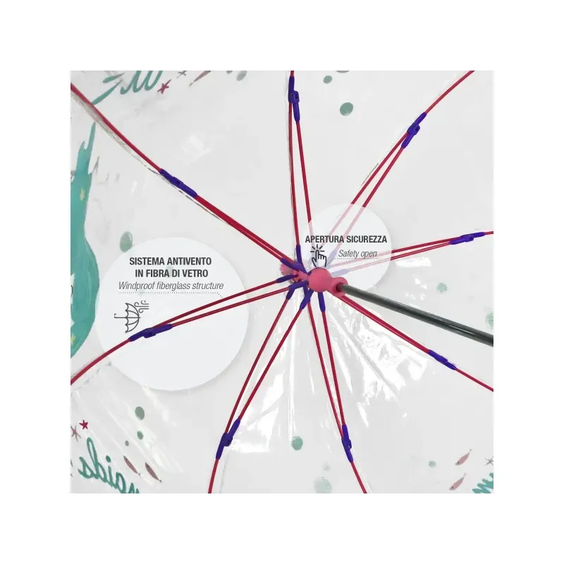 PERLETTI Detský reflexný dáždnik COOL KIDS Sirenetta, 15572