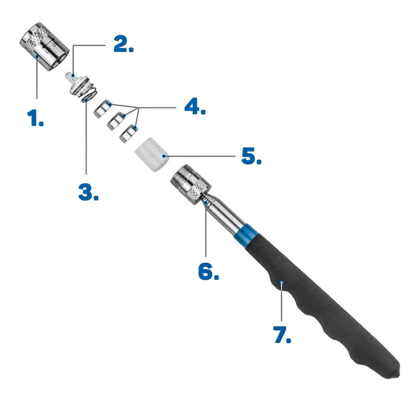 Vyťahovač magnetický teleskopický + Led 80 cm, GEKO 9