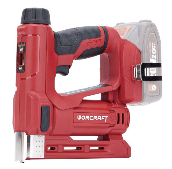 Sponkovačka Worcraft CNS-S20LiC ShareSYS, 20V Li-Ion, s reguláciou, sponky U + klince T