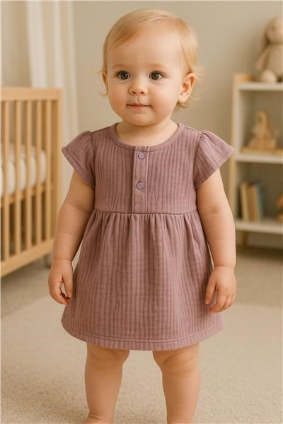 Dojčenské mušelínové šaty New Baby lavender 74 (6-9m) 2