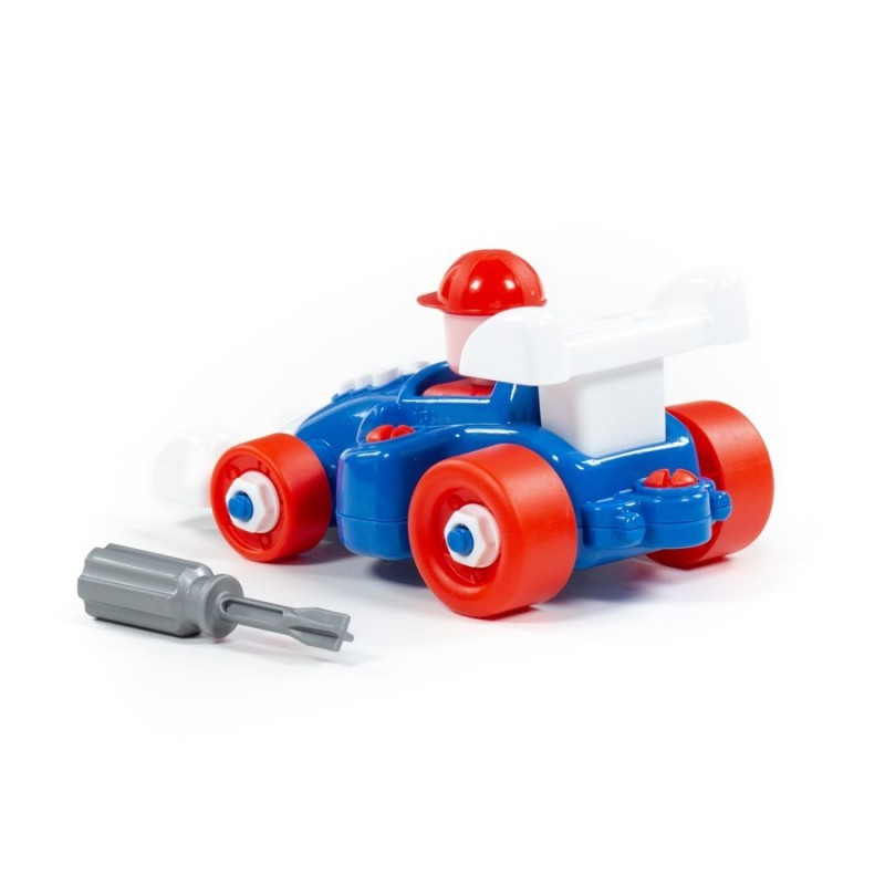 Rozoberateľná stavebnica Závodné auto, 22 dielov 1