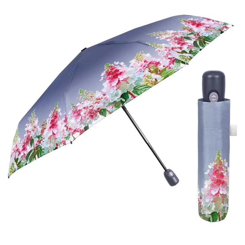 Dámsky plnoautomatický dáždnik Perletti Time Flowers – modrý, 26492