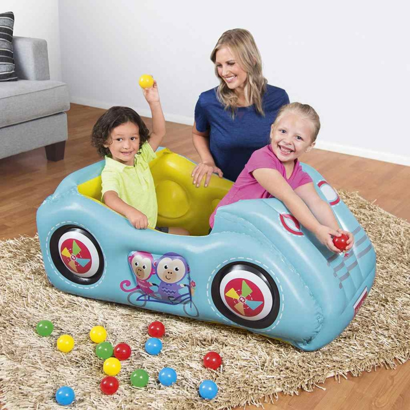 Detské nafukovacie autíčko Fisher-Price s loptičkami 119x79x51 cm 5