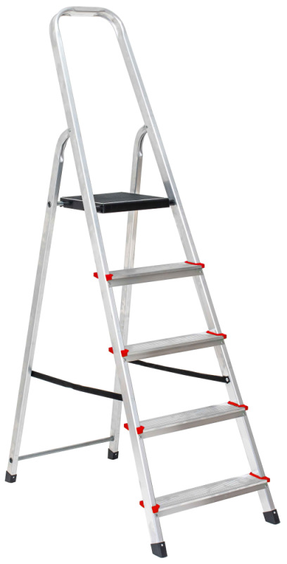 Schodíky hliníkové jednostranné - 5 stupne, 103 cm, nosnosť 120 kg, VASKO