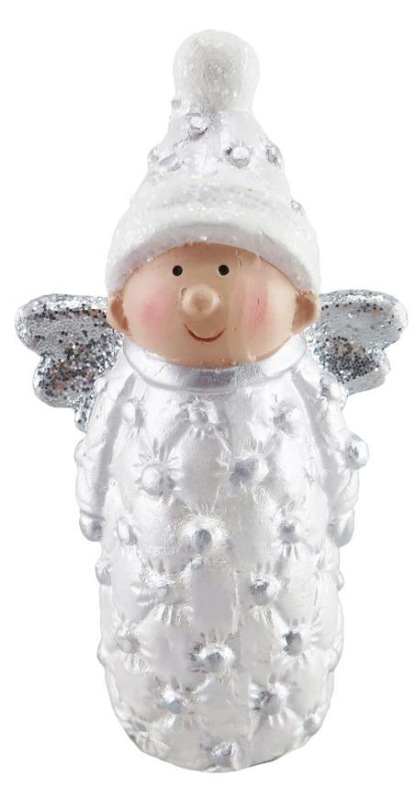 Postavička MagicHome Vianoce, Anjel, terakota, 12,5 cm