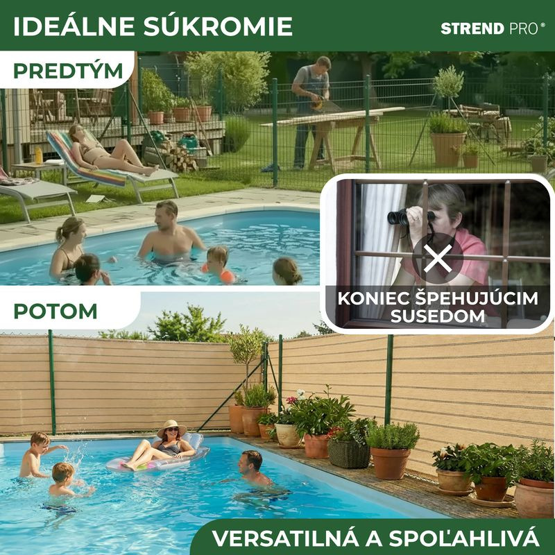 Tkanina tieniaca GoldScreen BE 1x5 m, UV, 185 g/m2, béžová, s okami 50 cm 3