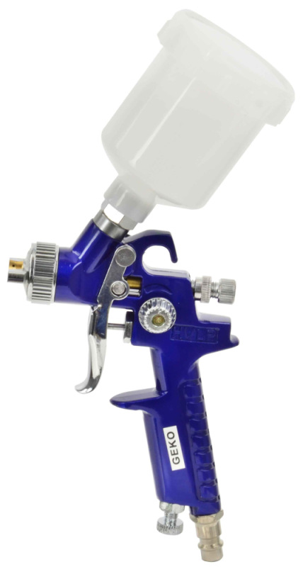 Striekacia pištoľ HVLP MINI s hornou nádobkou 125 ml, tryska - 0.8mm, závit M14x1, GEKO