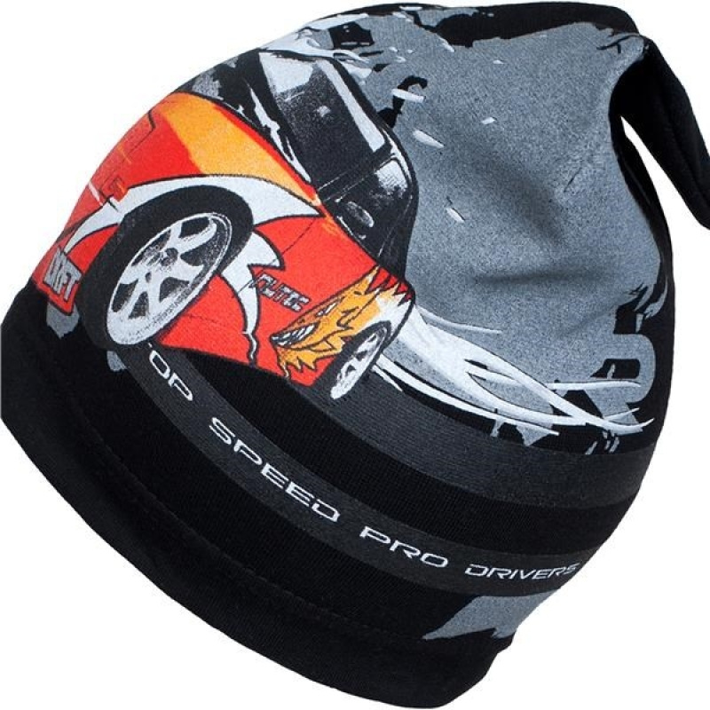 Jarná detská čiapočka New Baby auto čierné 104 (3-4r) 1