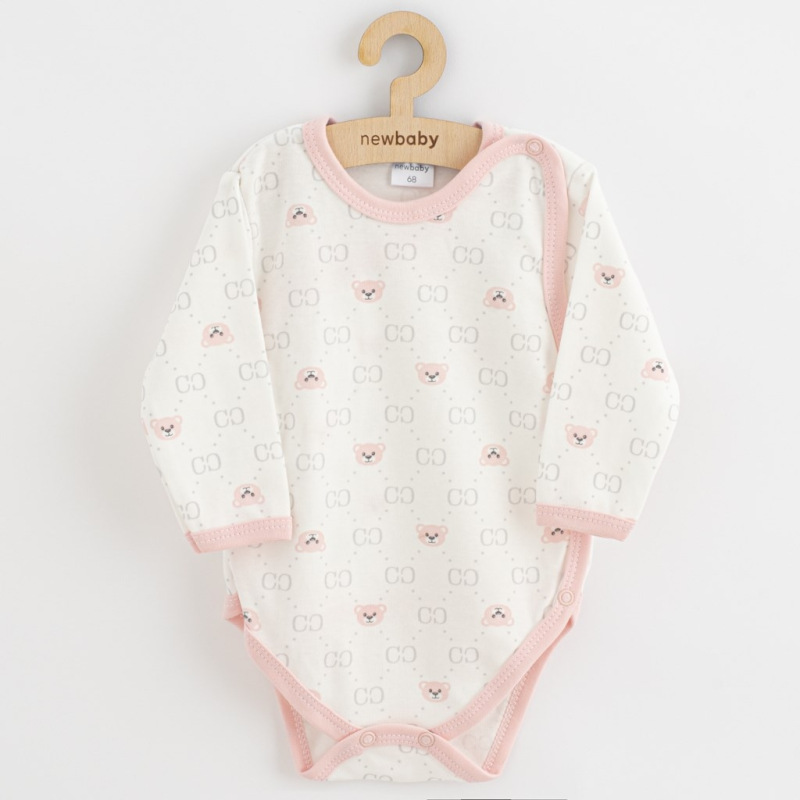 Dojčenské body celorozopínacie New Baby Classic II Dievča 3ks ružové 62 (3-6m) 3