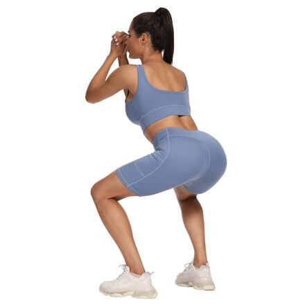 Yoga Sporty krátke športové legíny modrá 3