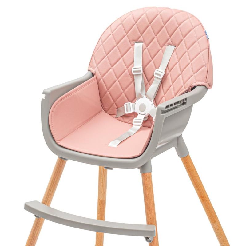 Jedálenská stolička Baby Mix Freja wooden dusty pink