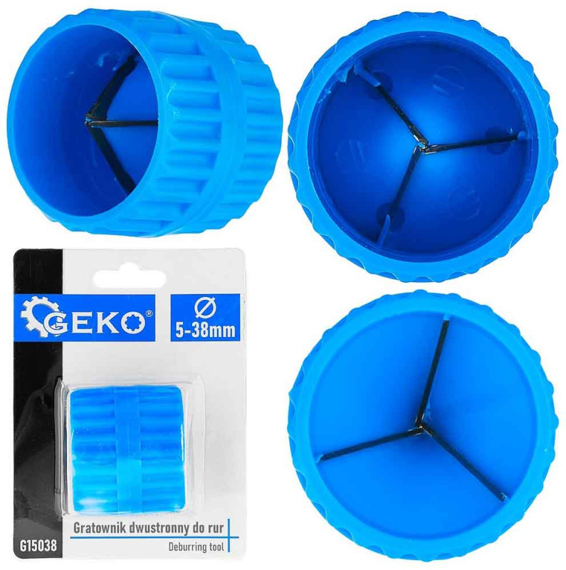 Obojstranný odhrotovač-zrážač hrán plastových rúr 5-38 mm, GEKO