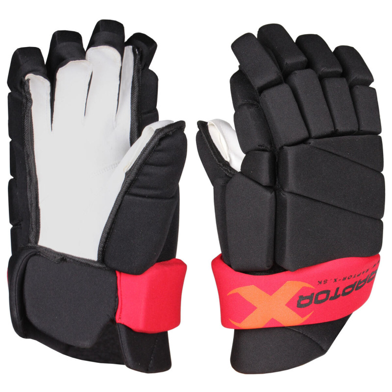 Raptor SR hokejové rukavice čierna-červená