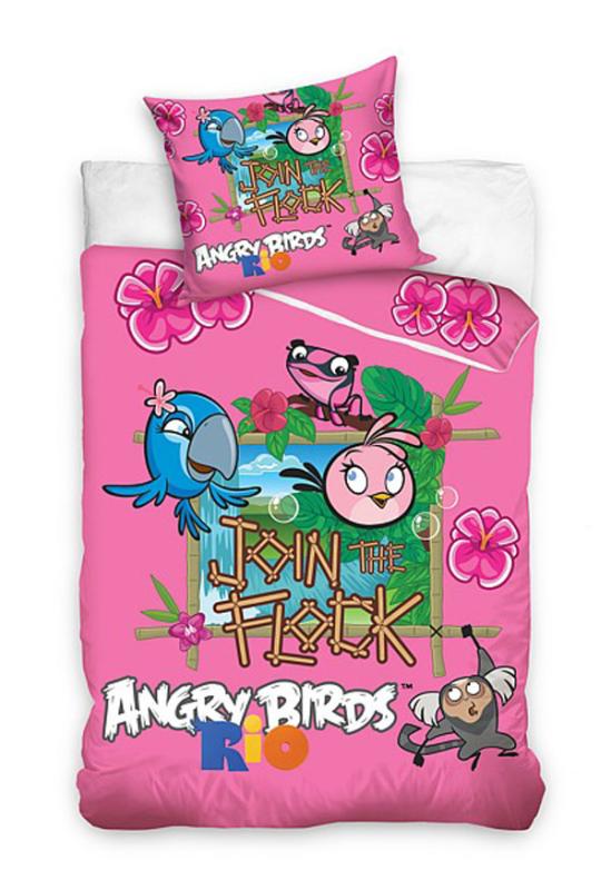 CARBOTEX Obliečky Angry Birds Rio ružová 140/200