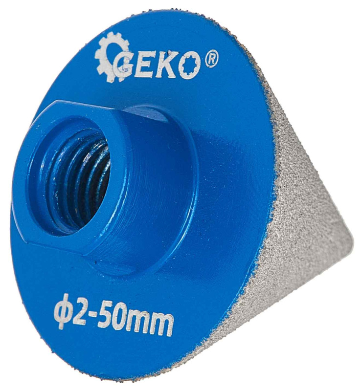 Brúsny diamantový kužeľový kotúč 2-50 mm, upnutie závit M14, GEKO 1