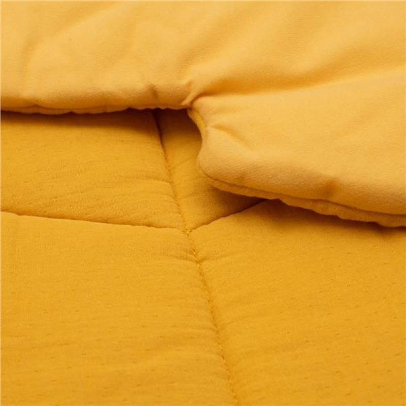 Mušelínová hracia deka New Baby Leaf mustard 1