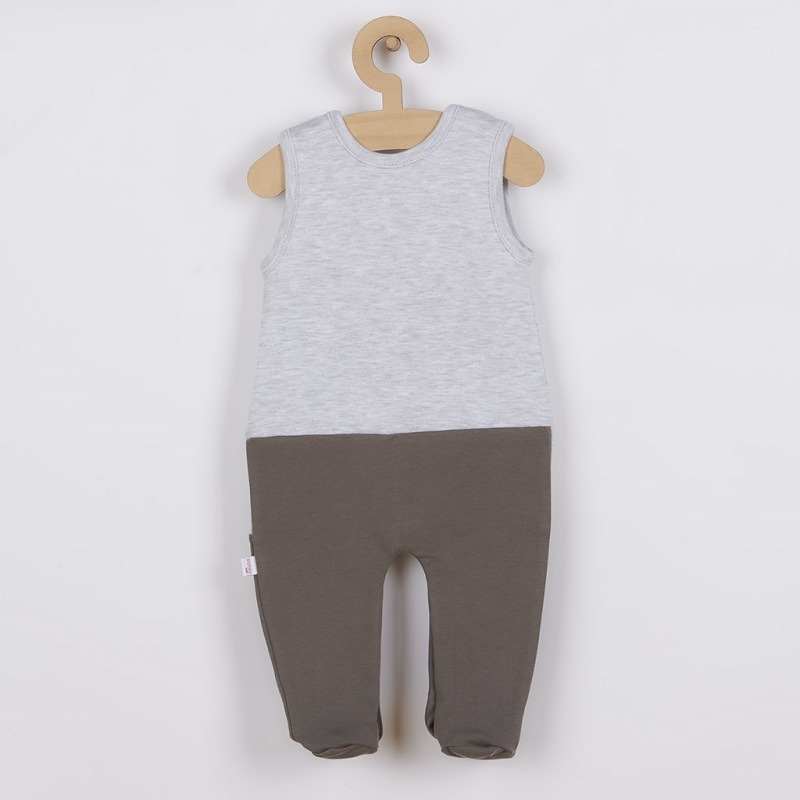 3-dielna bavlnená detská súprava Koala Birdy sivá 80 (9-12m) 2