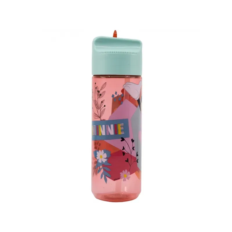 STOR Plastová fľaša s výsuvnou slamkou MINNIE MOUSE, Transparent Tritan, 540ml, 74423