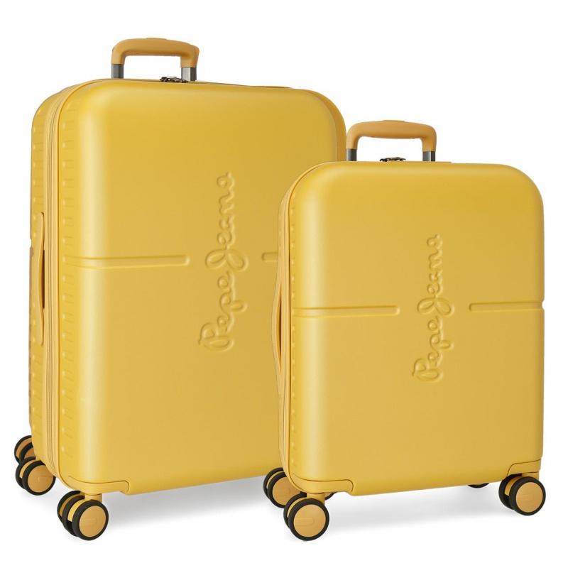 PEPE JEANS Highlight Ochre, Sada luxusných ABS cestovných kufrov 70cm/55cm, 7689523
