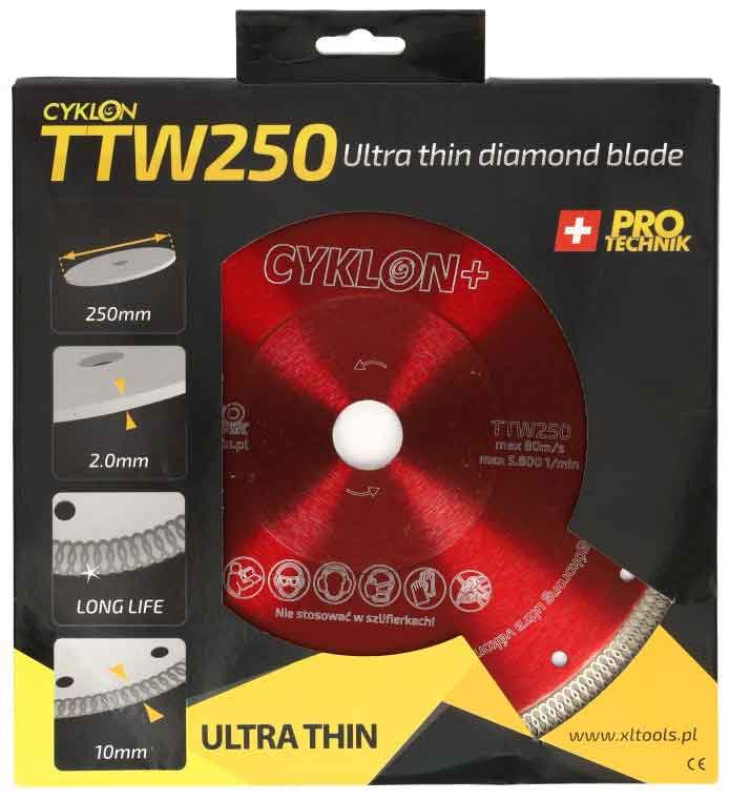 Diamantový kotúč extra tenký 250 x 2,0 x 25,4 mm, CYKLON 3