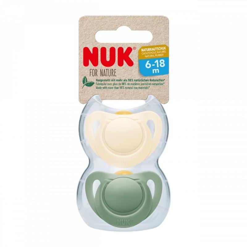 Latexový cumlík NUK For Nature 6-18 m 2 ks box zelená 6-18 m 1