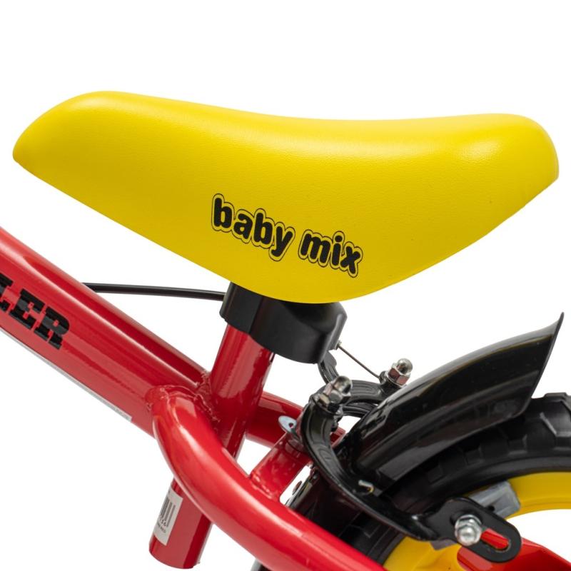 Detský balančný bicykel s brzdou Baby Mix Traveller červený