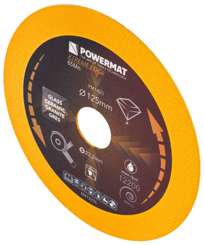 Diamantový kotúč 125 mm na sklo, POWERMAT 1