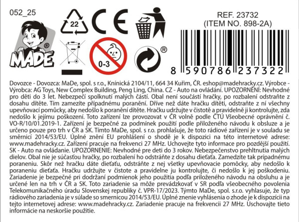 Auto na diaľkové ovládanie 1:20 7