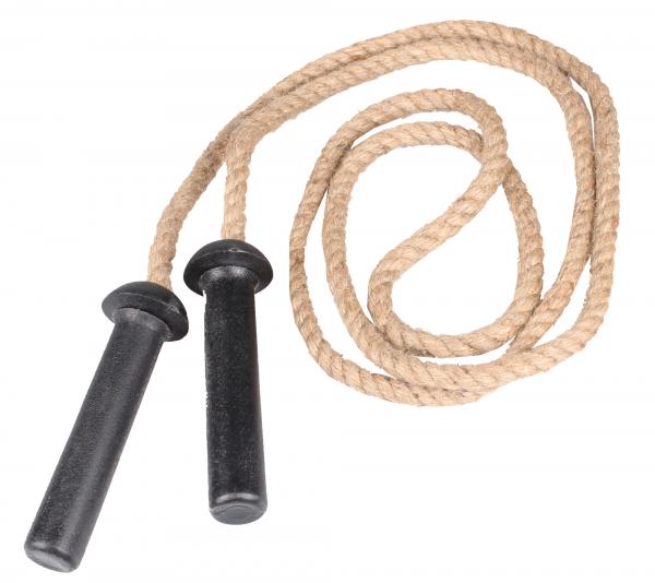Merco švihadlo Jute rope jutové lano, plastové rúčky 250cm