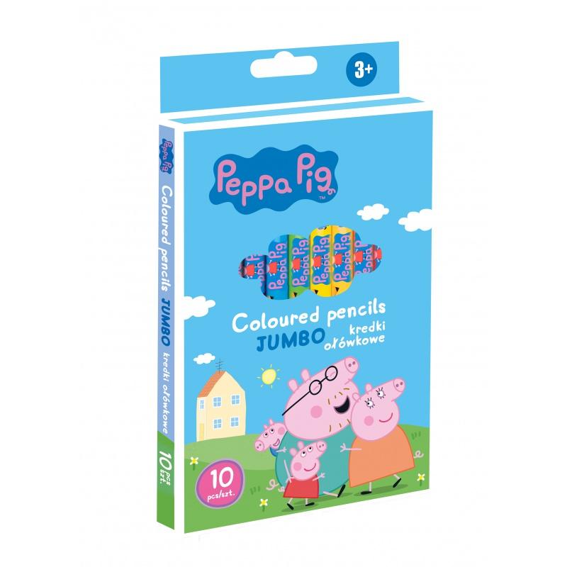 Trojhranné jumbo farbičky "Peppa Pig" - 10 farieb, 312024054