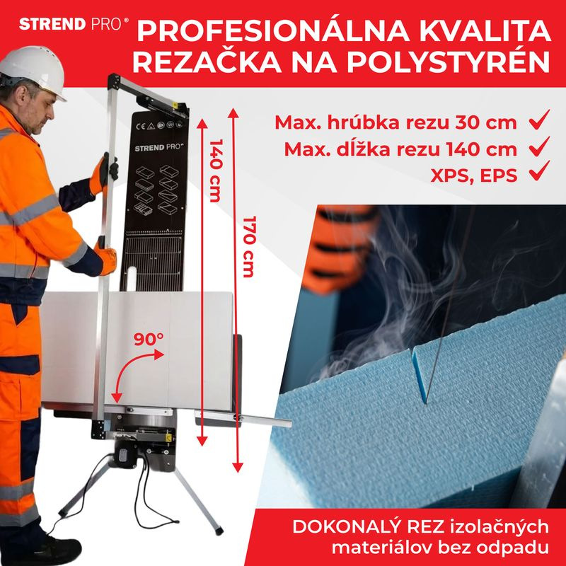 Rezačka Strend Pro SDDR-140, 30 - 140 cm, rezný uhol max 90° na polystyrén, 200 W, elektrická, stoja 2