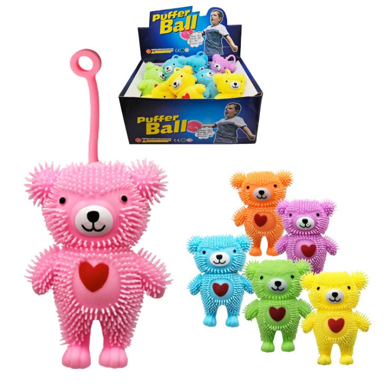 Stláčací medvedík srdiečko so svetlom