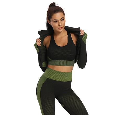 Yoga Sense fitness set dámsky sv. zelená