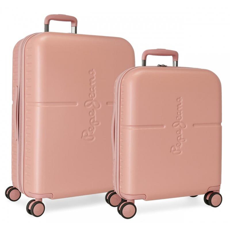 PEPE JEANS Highlight Rosa Claro, Sada luxusných ABS cestovných kufrov 70cm/55cm, 7689524