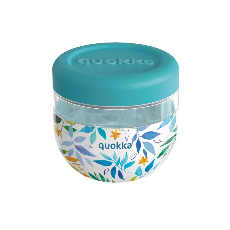 QUOKKA Bubble, Plastová nádoba na jedlo WATERCOLOR LEAVES, 770ml, 40136