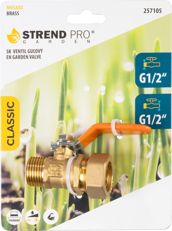 Regulačný medzikus, Strend Pro Garden, ventil, mosadzný, G1/2" 2