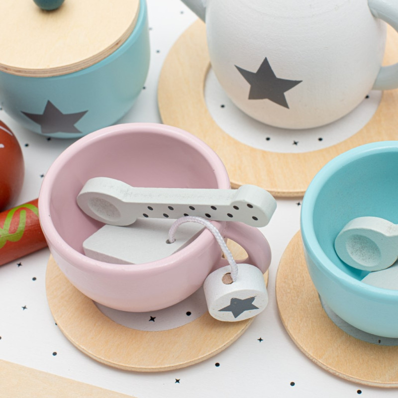 Detská drevená čajová súprava Montessori Baby Mix 1