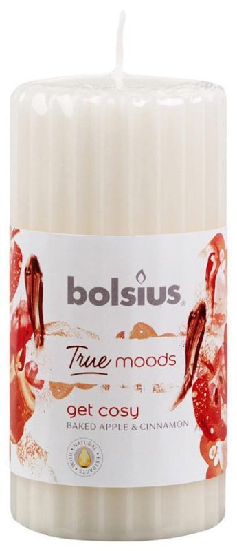 Sviecka bolsius Pillar True Moods 120/60 mm, Get cosy (pečené jablko a škorica)