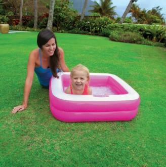 Detský bazénik štvorec Intex 57100 ružová 85x85x23 cm